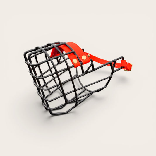 Muselière a cage métallique
